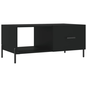 Mesa de centro madera contrachapada negro 90x50x40 cm H