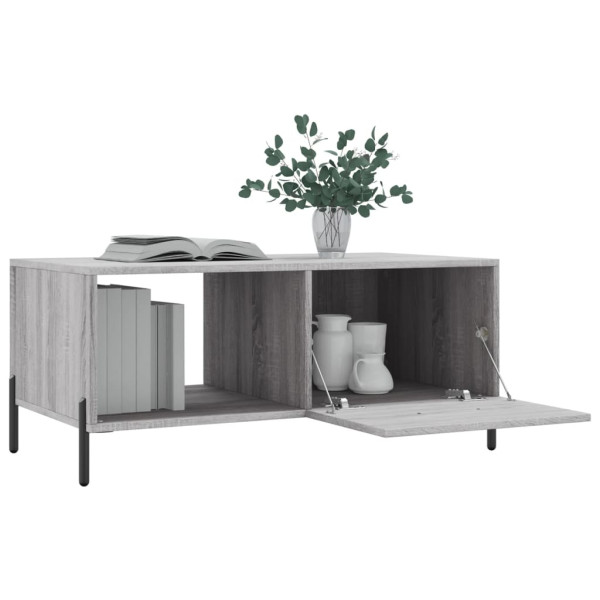 Mesa de centro madera contrachapada gris Sonoma 90x50x40 cm M 4