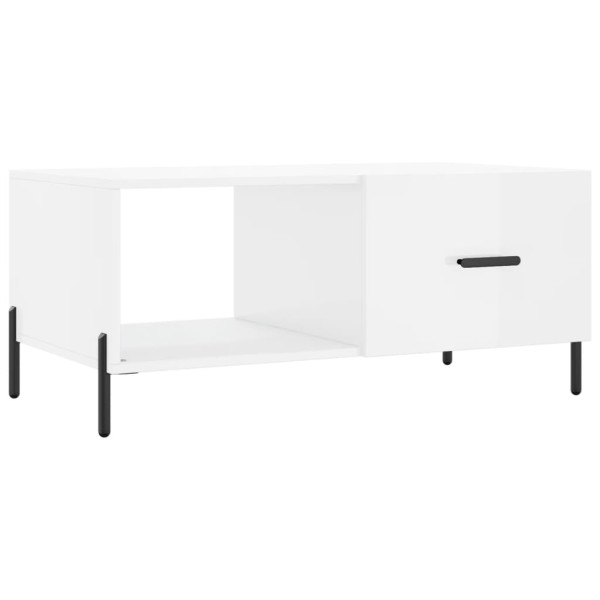 Mesa de centro madera contrachapada blanco brillo 90x50x40 cm M 2