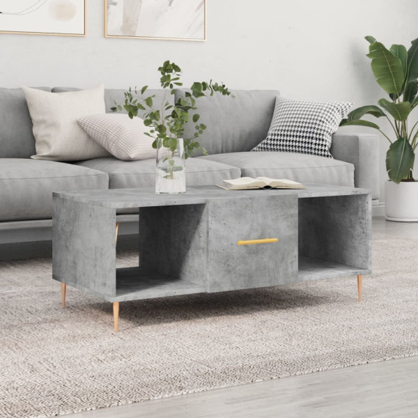 Mesa de centro madera contrachapada gris hormigón 102x50x40 cm D