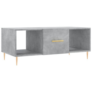 Mesa de centro madera contrachapada gris hormigón 102x50x40 cm H