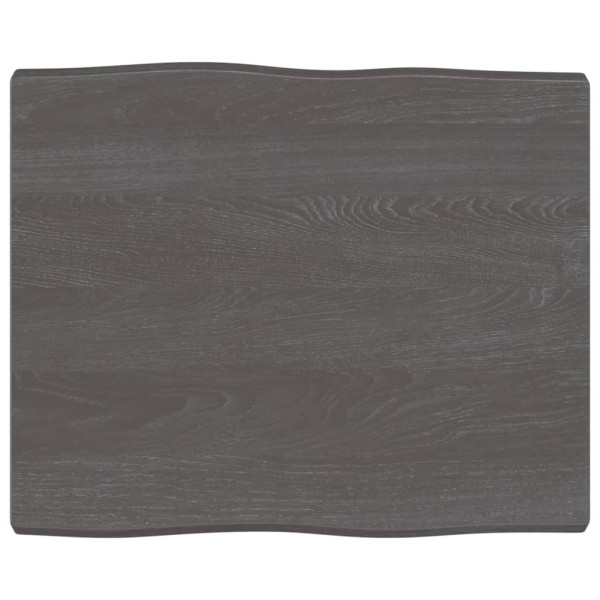 Tablero mesa madera tratada roble borde natural gris 60x50x4 cm D
