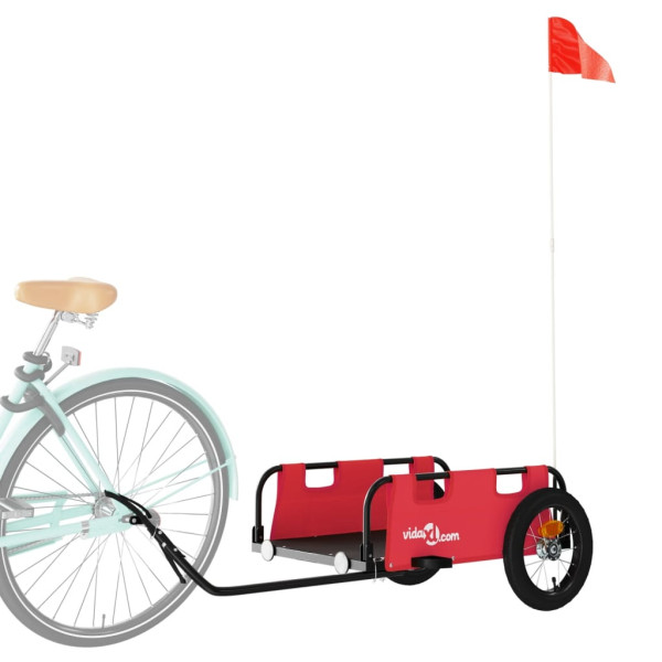 Remolque de carga para bicicleta hierro y tela Oxford rojo M 3