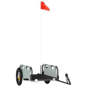 Reboque de bicicleta tecido oxford/ferro cinzento H