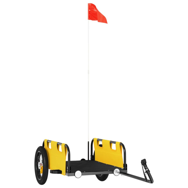 Remolque de carga para bicicleta hierro y tela Oxford amarillo M 2