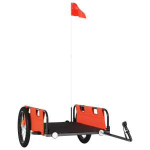 Remolque de carga para bicicleta hierro y tela Oxford naranja H