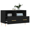 Mueble para TV madera contrachapada negro 80x36x50 cm 4