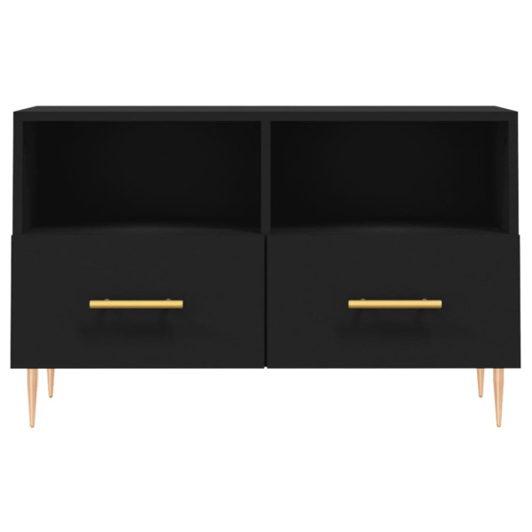 Mueble para TV madera contrachapada negro 80x36x50 cm M 5