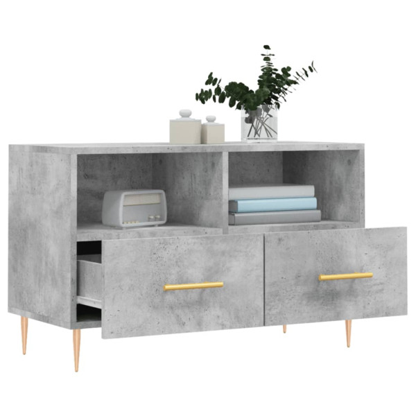 Mueble para TV madera contrachapada gris hormigón 80x36x50 cm M 4