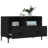 Mueble para TV madera contrachapada negro 80x36x50 cm 4