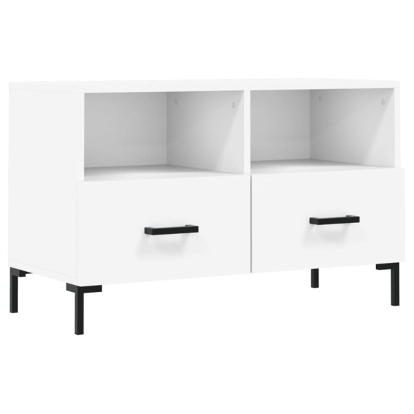 Mueble para TV madera contrachapada blanco 80x36x50 cm M 2