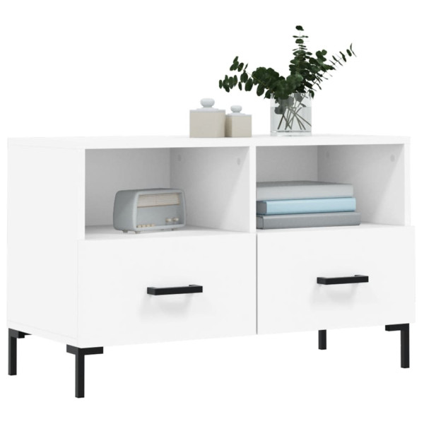Mueble para TV madera contrachapada blanco 80x36x50 cm M 3