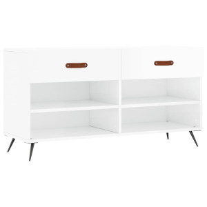 Banco sapateira 102x35x55 cm derivados madeira branco brilhante H