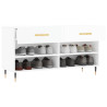 Banco zapatero madera de ingeniería blanco brillo 102x35x55 cm 4