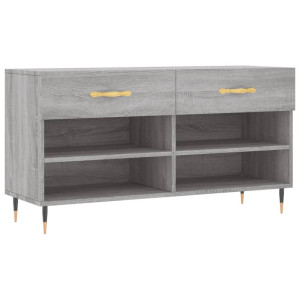 Banco zapatero madera de ingeniería gris Sonoma 102x35x55 cm H