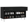 Banco zapatero madera de ingeniería negro 102x35x55 cm 4