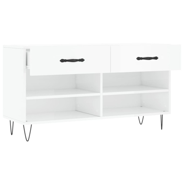 Banco sapateira 102x35x55 cm derivados madeira branco brilhante M 5