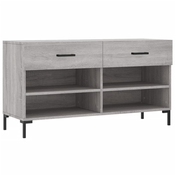 Banco zapatero madera de ingeniería gris Sonoma 102x35x55 cm M 2