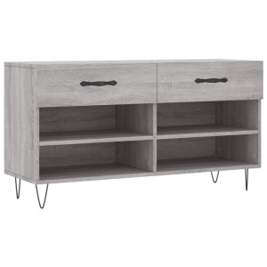 Banco zapatero madera de ingeniería gris Sonoma 102x35x55 cm H