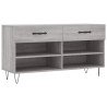 Banco zapatero madera de ingeniería gris Sonoma 102x35x55 cm 2