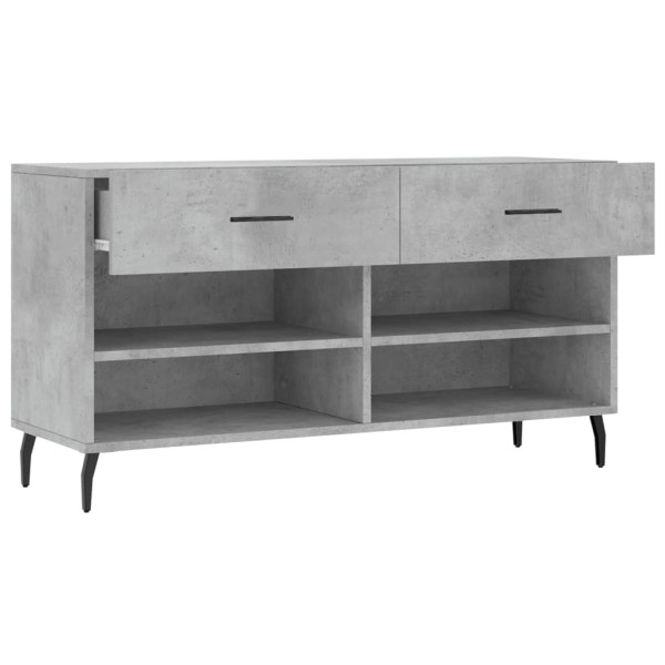 Banco zapatero madera de ingeniería gris hormigón 102x35x55 cm M 5