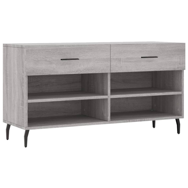 Banco zapatero madera de ingeniería gris Sonoma 102x35x55 cm M 2