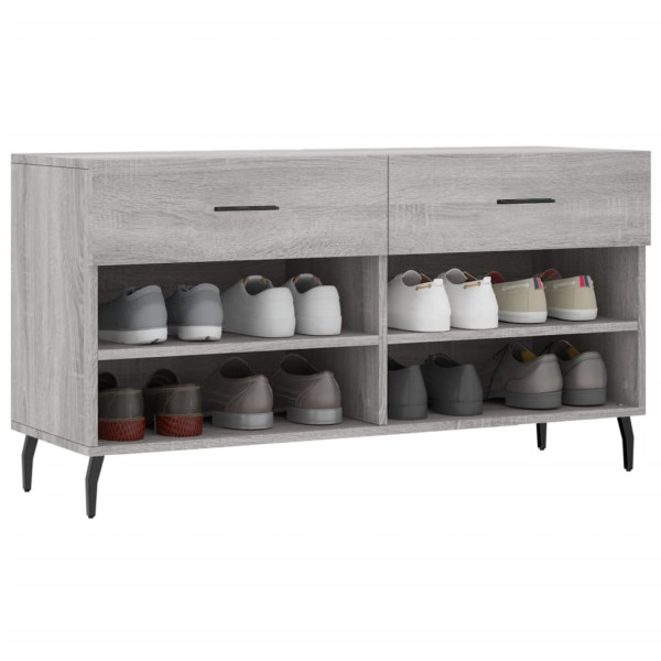 Banco zapatero madera de ingeniería gris Sonoma 102x35x55 cm M 3