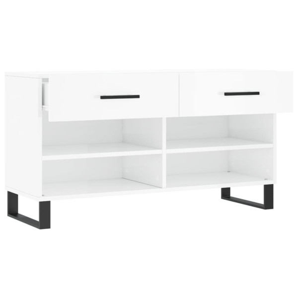 Banco sapateira 102x35x55 cm derivados madeira branco brilhante M 5