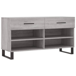 Banco zapatero madera de ingeniería gris Sonoma 102x35x55 cm H
