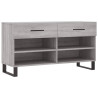 Banco zapatero madera de ingeniería gris Sonoma 102x35x55 cm 2