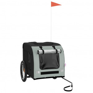 Remolque de bicicleta para perros hierro tela Oxford gris negro H