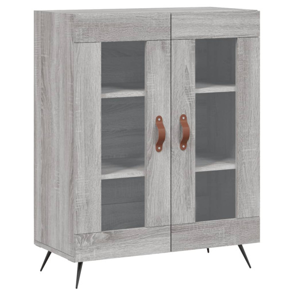 Aparador de madera de ingeniería gris Sonoma 69.5x34x90 cm M 2