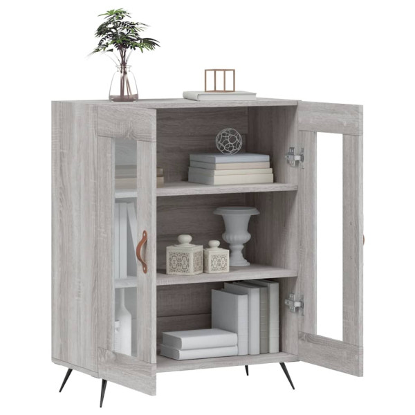 Aparador de madera de ingeniería gris Sonoma 69.5x34x90 cm M 4