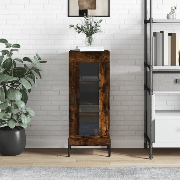 Aparador madera de ingeniería roble ahumado 34.5x34x90 cm D