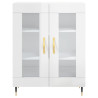 Aparador de madera contrachapada blanco brillante 69.5x34x90 cm 5