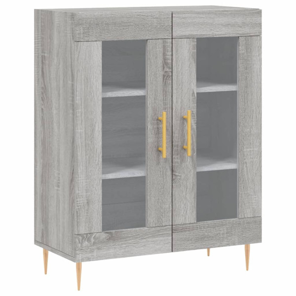 Aparador de madera de ingeniería gris Sonoma 69.5x34x90 cm M 2