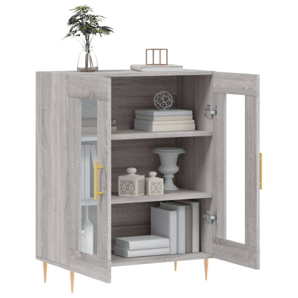 Aparador de madera de ingeniería gris Sonoma 69.5x34x90 cm M 4