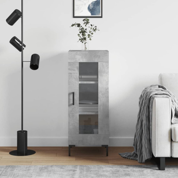 Aparador de madera contrachapada gris hormigón 34.5x34x90 cm D