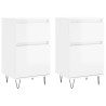 Aparadores 2 pcs 40x35x70 cm deriv. de madeira branco brilhante 2