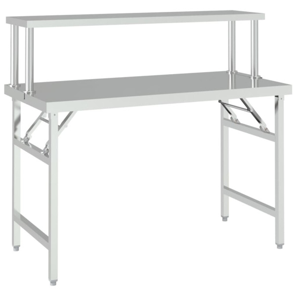 Mesa de trabajo para cocina con estante acero inox 120x60x115cm M 3