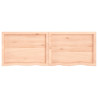 Estante de pared madera maciza de roble sin tratar 140x50x4 cm 3