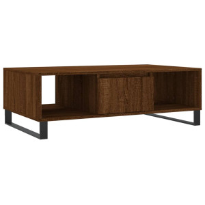 Mesa de centro madera de ingeniería roble marrón 104x60x35 cm H