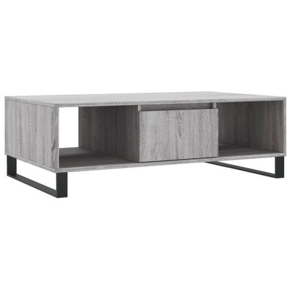 Mesa de centro madeira de engenharia cinza Sonoma 104x60x35 cm M 2