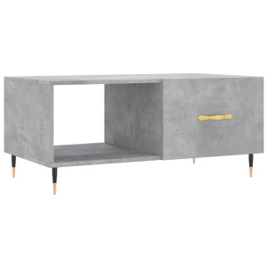 Mesa de centro madera contrachapada gris hormigón 90x50x40 cm H