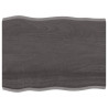 Tablero mesa madera tratada roble borde natural gris 80x60x4 cm 1