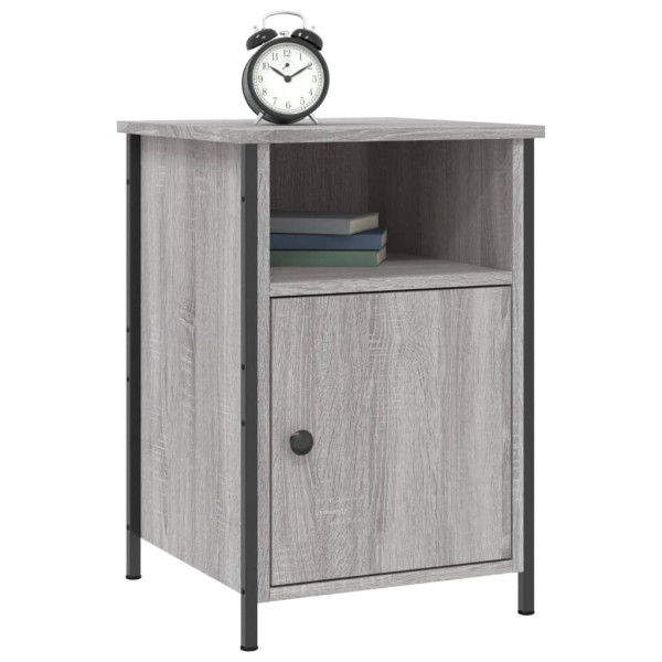 Mesitas de noche 2 uds madera contrachapada gris 40x42x60 cm M 3