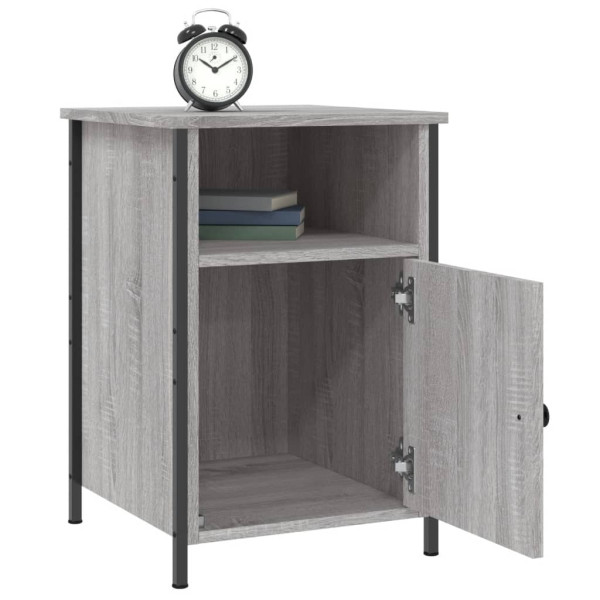 Mesitas de noche 2 uds madera contrachapada gris 40x42x60 cm M 4