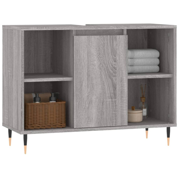 Mueble de baño madera de ingeniería gris Sonoma 80x33x60 cm M 3