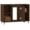 Mueble de baño madera de ingeniería roble marrón 80x33x60 cm 4