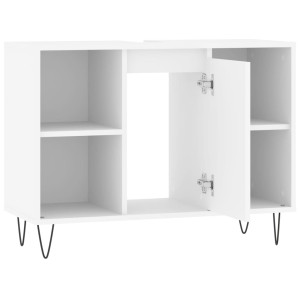 Mueble de baño madera de ingeniería blanco 80x33x60 cm H